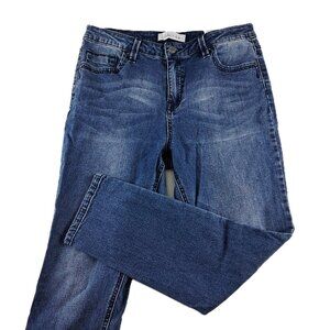 Kenneth Cole High Rise Crop Jeans Women's Size 8 Medium Wash Stretch Denim
